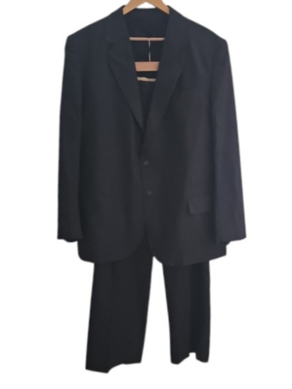 Vintage 100% Wool Suit Men’s 44R 39W Charcoal Pleated Pants Classic 2 Piece